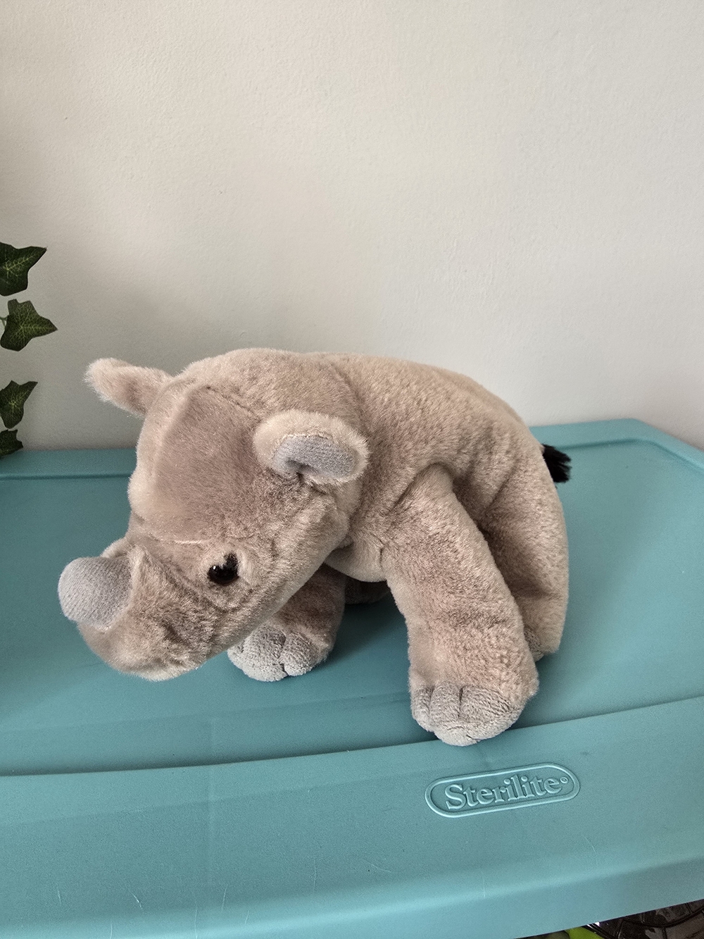 Plush Rhino Stuffed Animal - Soft Gray Kids Toy